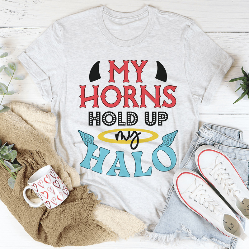 My Horns Hold Up My Halo Tee.png