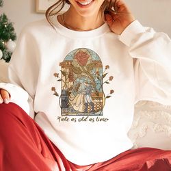 retro disney princess shirt, disney princess belle sweatshirt, beauty and the beast shirt, disney world shirt, tale as