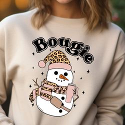 bougie snowman sweatshirt, snowman sweater, funny snowman crewneck, xmas gifts for woman, merry christmas, coffee lover