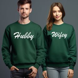 custom wifey and hubby sweatshirt, bridal gift, for bride, honeymoon sweater, hubby wifey hoodie, hubby and wifey sweat