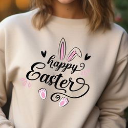 easter sweatshirt, happy easter bunny hoodie, happy easter hoodie, easter sweater, womens easter sweater, happy rabbit e