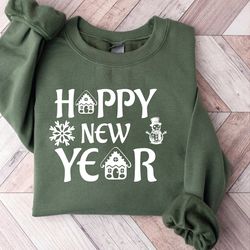 happy new year sweatshirt, happy new year 2024, christmas hoodie, cute christmas holiday gift, happy new year sweater, s
