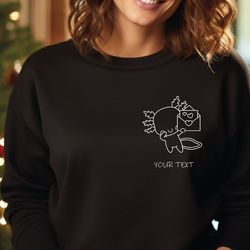 Personalized Axolotl Sweatshirt, Personalized Sweater, Axolotl Lover Gift, Axolotl Birthday Hoodie, Cute Axolotl Crewnec
