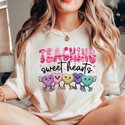 teaching sweet hearts tshirt, valentines day teacher tee, teacher valentines day gift, love teacher shirt, valentines da