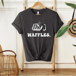 waffles t-shirt, waffle lover gift, weekend brunch tee, funny waffle shirt, breakfast lover gift, cute food crewneck, sa