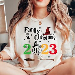 Witch Hat And Broom T-Shirt, Wizard Book Lover Shirt, Family Christmas Shirt, Witch Broom Tee, Merry Christmas, SA432