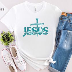 christian t shirt, jesus the way the truth the life tshirt, cross nails christian shirt, christian men women t shirt, c