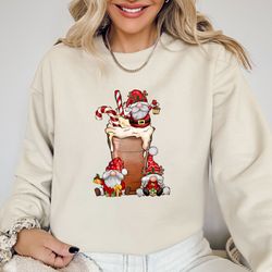 christmas coffee gnome t-shirt, xmas gnome shirt, christmas t-shirt, matching family shirt, coffee gnome sweatshirt, san