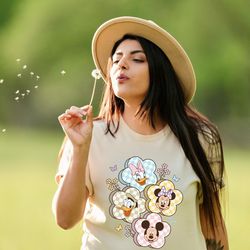 disney spring mouse friends shirts, magical flowers mickey and friends shirt, mickey minnie donald daisy tee,  retro pre
