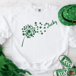 four leaf clover shirt, lucky sweatshirt, st patricks day shirt, clover t-shirt, luck of the irish shirt, shamrock shirt