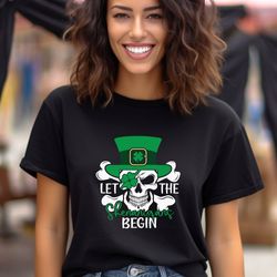 funny st patricks day shirt, let the shenanigan begin sweatshirt, skeleton shirt, skull t-shirt, lucky shamrock shirt
