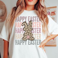 comfort colors happy easter shirt, easter day shirt, easter bunny tee, cute easter shirt, womens easter tee, matching ea