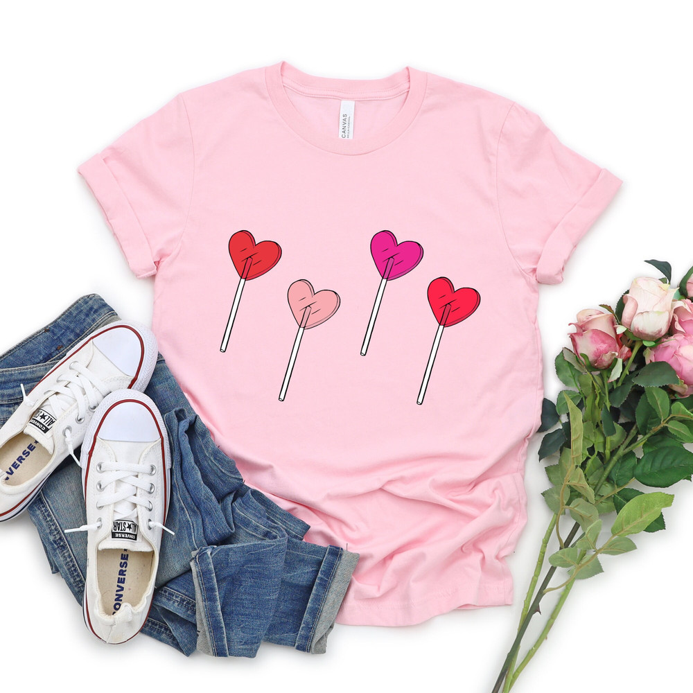 Lollipop Valentines Design Shirt, Valentines Day T-shirt, Valentines Day Gift For Lover, Valentines T-Shirt, Candy Hearts TShirt.jpg