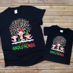 Merry Axolotlmas Shirt, Axolotl Christmas T-shirt, Funny Salamander Shirt, Christmas Tree Sweatshirt, Christmas Light Sh