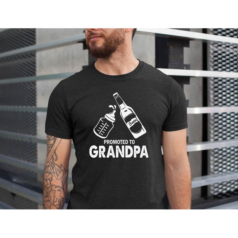 Promoted to Grandpa T-Shirt, Grandpa Shirt, First Time Dad Promoted to Grandpa Shirt, Fathers Day Tee, Gift for Grandpa, New Grandpa Shirt.jpg