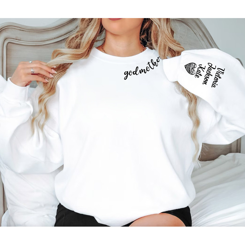 Custom Godmother With Kid Names Sweatshirt, Godmother Gift Sweat, Personalized Godmother Sweater, Godmother Proposal Sweat, Mothers Day Gift.jpg
