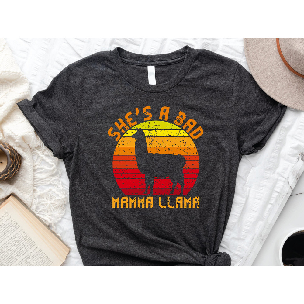She A Bad Mama Llama T Shirt, Mother's Day Gift Shirts, Motherhood Birthday Sweatshirt, Mother Shoulder Bag, Gifts For Animal Lover Mom Tee.jpg