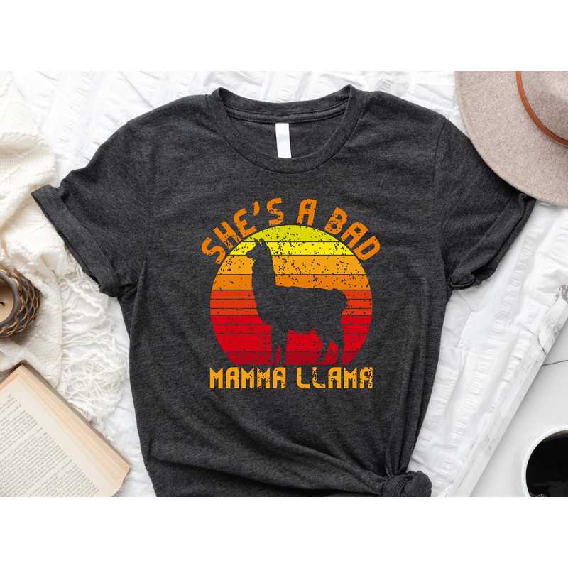 She A Bad Mama Llama T Shirt, Mother's Day Gift Shirts, Motherhood Birthday Sweatshirt, Mother Shoulder Bag, Gifts For Animal Lover Mom Tee.jpg