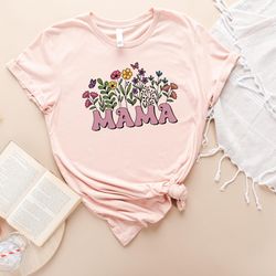 wildflowers mama t shirt, retro mothers day gift shirts, flower sweatshirt for women, floral new mom gifts, flowers moth