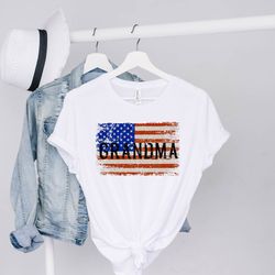 grandma american flag t-shirt, grandma birthday tee , grandma shirt, us flag grandma tee, gift for grandma, grandma amer