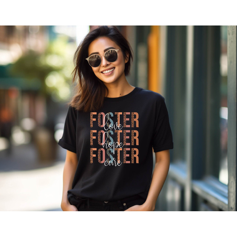 Leopard Foster Love, Foster Hope, Foster Care T-Shirt, Foster Mom Shirt, Foster to Adopt Shirt, Foster Care Tee, Foster Care Awareness Shirt.jpg
