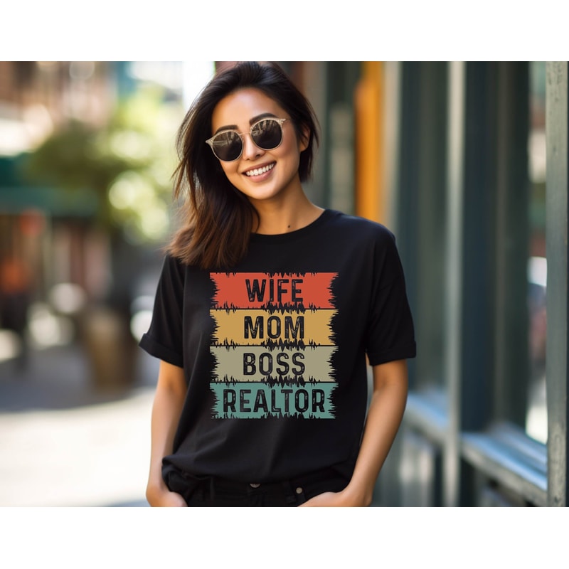 Realtor Shirt, Real Estate Shirt, Wife Mom Boss Realtor, Gift for Real Estate Agent, Vintage Real Estate Women Shirt, Realtor Closing Gift.jpg