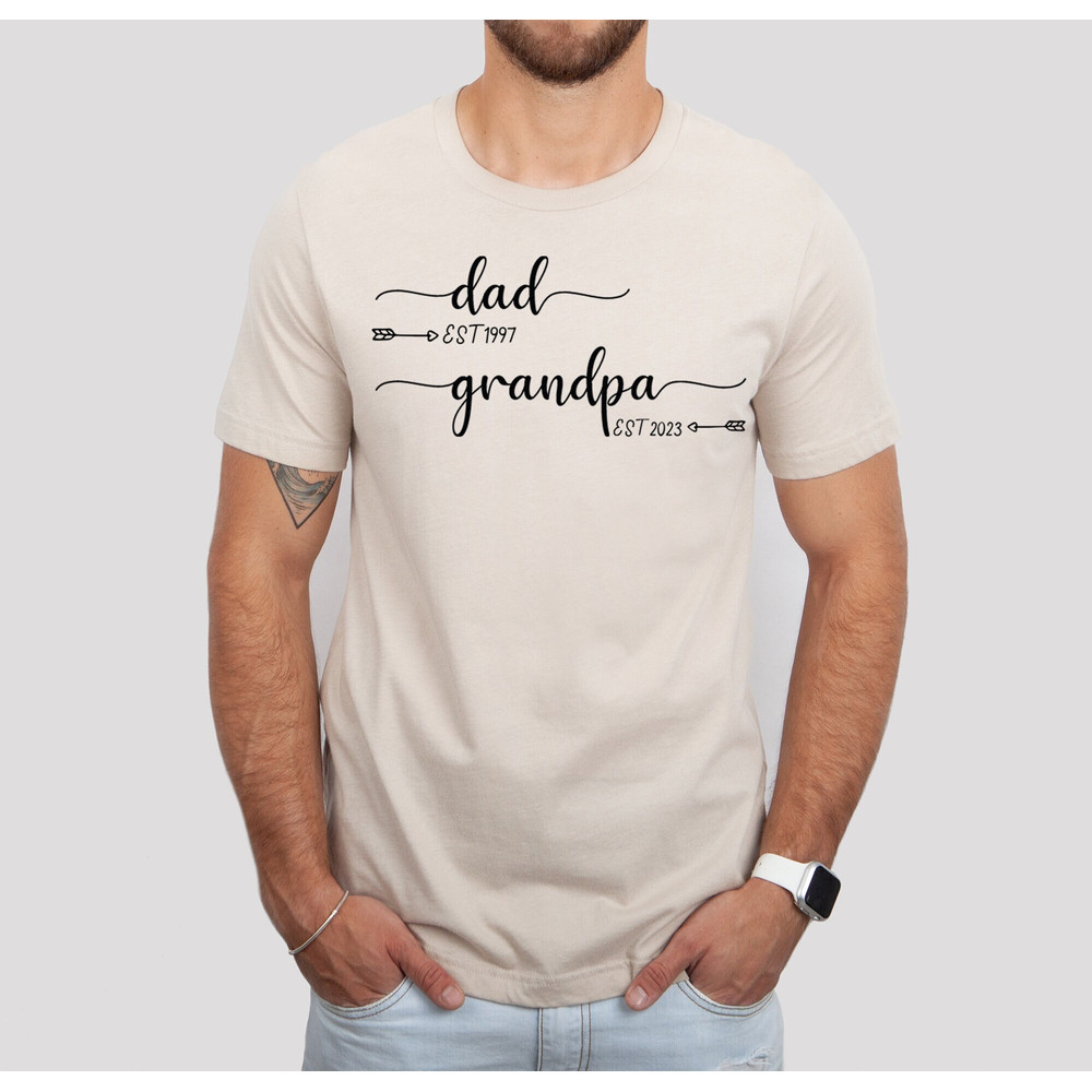 Personalized Dad Grandpa Est Tshirt, Custom Father's Day Gift Shirts, New Father Sweatshirt, Pregnancy Announcement Gifts For Grandfather.jpg