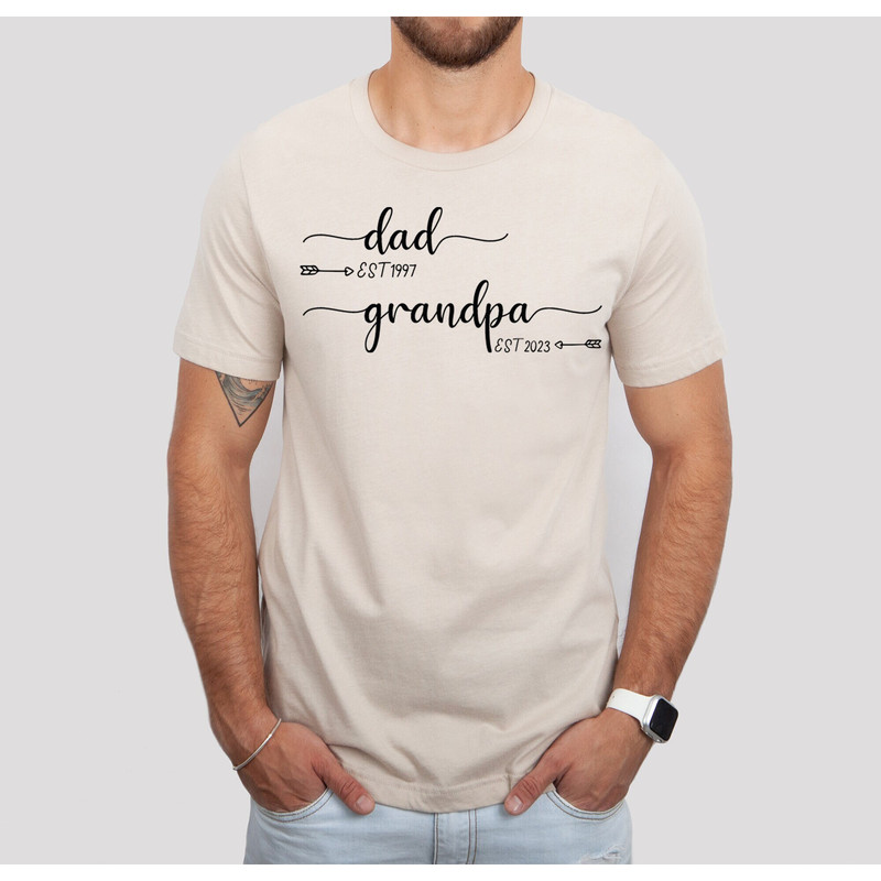 Personalized Dad Grandpa Est Tshirt, Custom Father's Day Gift Shirts, New Father Sweatshirt, Pregnancy Announcement Gifts For Grandfather.jpg
