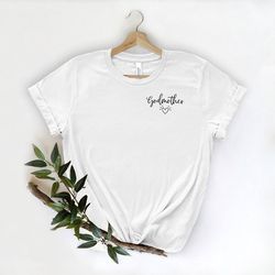 baptism pocket shirt, godmother minimalist shirt, gift for godmother shirt, christening shirt, my godmother shirt