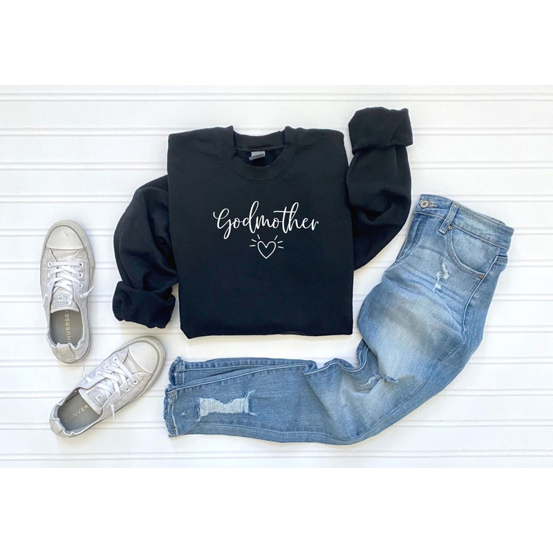 Baptism Sweatshirt, Godmother Sweatshirt, Gift for Godmother Sweatshirt, Christening Sweatshirt, My Godmother Sweatshirt, Mothers Day Hoodie.jpg