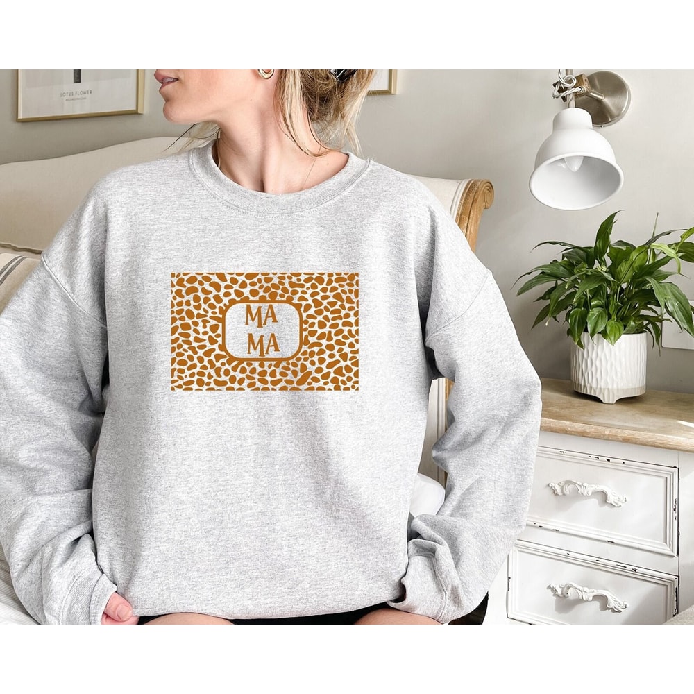 Leopard Mama Sweatshirt, Mama Sweatshirt, Mom Life Sweatshirt, Mothers Day Gift, New Mom Sweatshirt, Pregnancy Reveal Sweatshirt.jpg