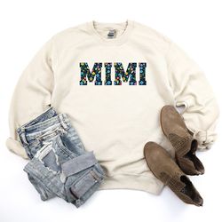 mimi sweatshirt, grandma sweatshirt, mimi floral sweatshirt, mama sweatshirt, grandma life sweatshirt, mothers day sweat