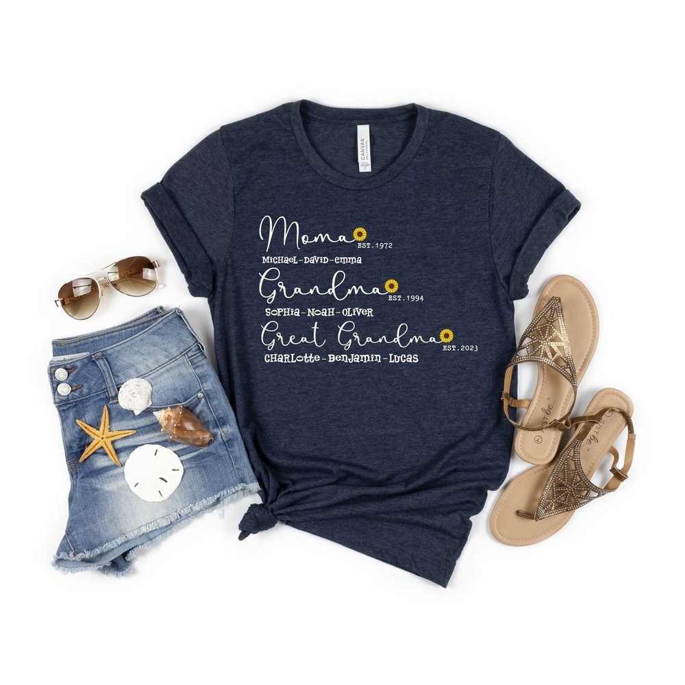 Mom Grandma Great-Grandma Shirt, Personalized Great Grandma Shirt, Announcement for Great Grandma, Baby Reveal To Family, Mothers Day Shirt.jpg
