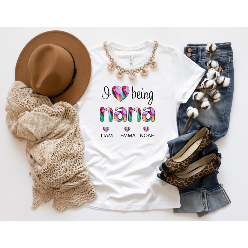 Nana T-Shirt, Personolized I Love Being Nana Shirt, Mama Shirt, Grandma Life Shirt, Mother's Day Shirt, Best Mama Shirt, Gift for Nana Shirt.jpg