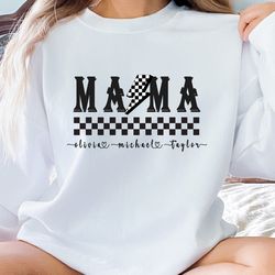 custom mama retro sweatshirt with kids names personalized mom shirt mothers day gift
