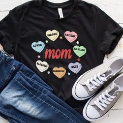 happy mothers day,motherhood tee, mothers day gift,mama shirt,conversation hearts mom shirt, candy hearts mom shirt, mom