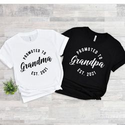 promoted grandma-grandpa shirt, grandma- grandpa t shirt, pregnancy announcement shirt,surprise grandparents shirt,baby
