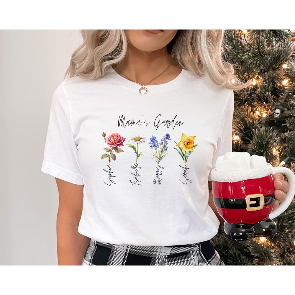 Custom Birth Month Shirt, Mama's Garden Hoodie, Mother Day Gift, Birth Month Flower Shirt, Valentine's Day Shirt, Mimi Shirt, Gigi tee.jpg