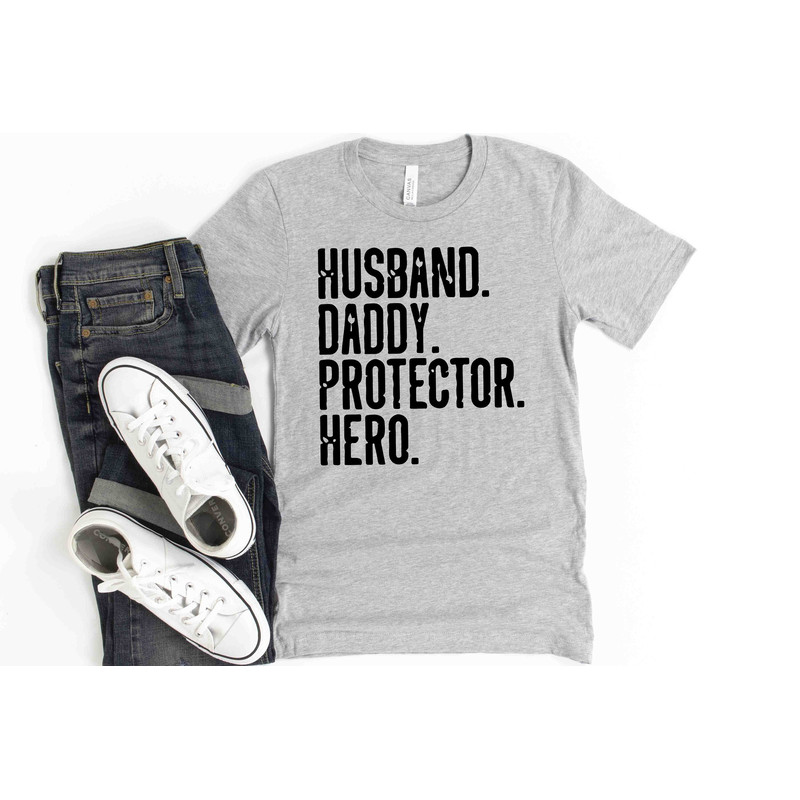 Funny Shirt Men Husband. Daddy. Protector. Hero Shirt Fathers Day Gift - Husband Shirt - Dad Shirt - Wife to Husband Gift.jpg