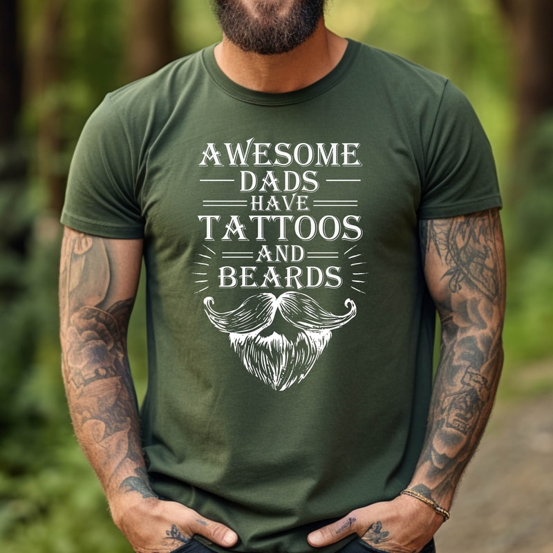 Awesome Dads Have Tattoos and Beards Shirt, Vintage Fathers Day Gift, Dad With Tattoos and Beard, Father Shirt, Daddy Shirt, Gifts for Dad.jpg