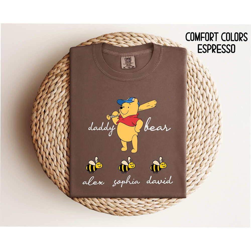 Daddy Bear Shirt Personalized Daddy Bear Winnie With Kids Name The Pooh T-Shirt ,Fathers Day Gift for Daddy Daddy Bear Gift for Pooh Dad ,.jpg