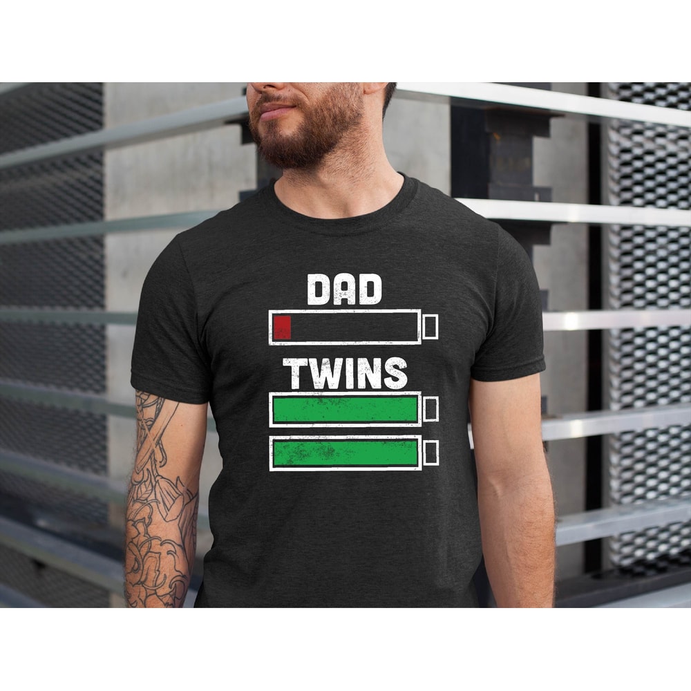 Father Of Twins, Twin Dad Gifts, Daddy Shirt, Twins Dad Battery Fathers Day Shirt, Dad Birthday Gift, Gift For Husband, Expecting Dad Gift.jpg