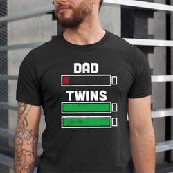father of twins, twin dad gifts, daddy shirt, twins dad battery fathers day shirt, dad birthday gift, gift for husband,