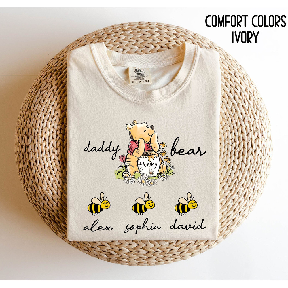 Personalized Daddy Bear Winnie With Kids Name Daddy Bear Shirt The Pooh T-Shirt ,Fathers Day Gift for Daddy Daddy Bear Gift for Pooh Dad ,.jpg