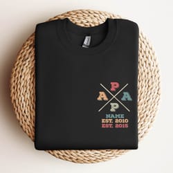 personalized name papa shirt, papa est 2024 tshirt, pregnancy announcement for papa, papa gift for fathers day shirt,new