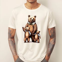 daddy bear and kids shirt, fathers day gift, gift for husband , dad and son matching shirt, gift for father, chris