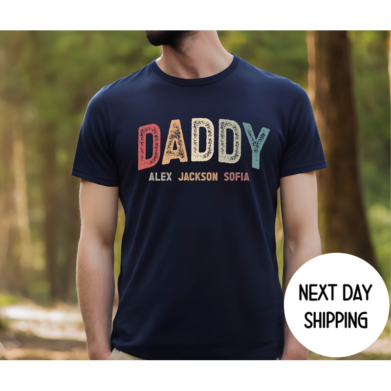 Daddy Shirt, Custom Dad Comfort Colors Tshirt , Promoted To Daddy, Announcement Shirt, Personalized Dad Tee, Gift For Christmas.jpg