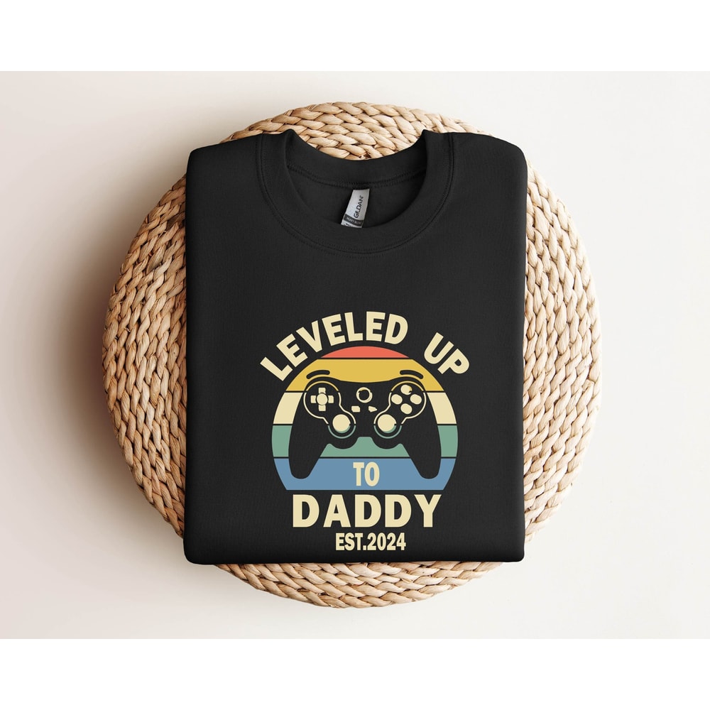 Leveled Up To Dad Tee, New Dad 2024 ,Dad Gamer T Shirt, Est. 2024, Dad To Be Shirt, Father's Day Gift, Gift For Husband, Dad Announcement.jpg