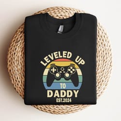leveled up to dad tee, new dad 2024 ,dad gamer t shirt, est 2024, dad to be shirt, fathers day gift, gift for hus
