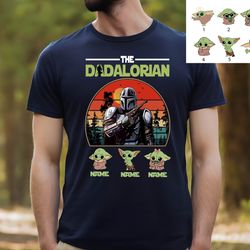 the dadalorian shirt, this is the way personalized shirt for dad custom nickname with kids, funny star wars tee,